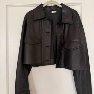 Elegant Black Leather Women's Jacket